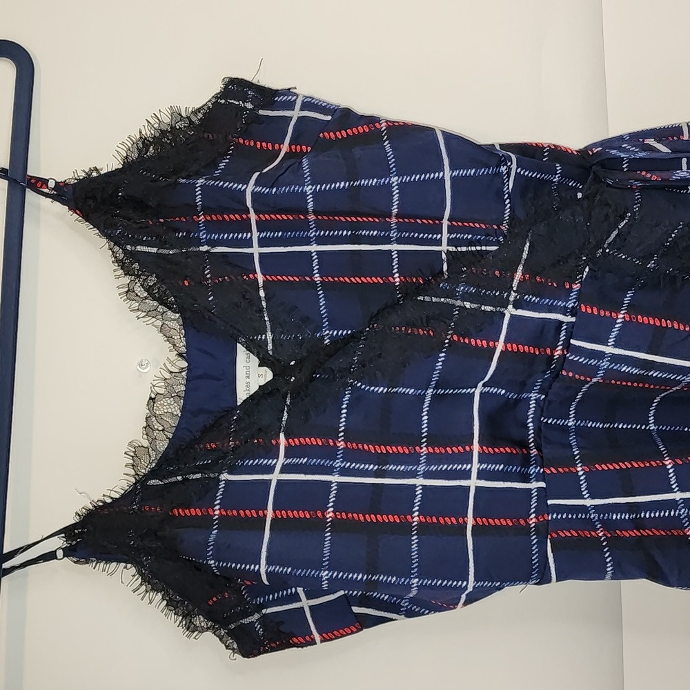 Cupcakes & Cashmere Ivan Painted Plaid Wrap Dress sz S - Picture 4 of 16